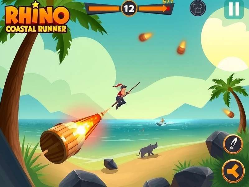 Rhino Coastal Runner Gameplay Screenshot